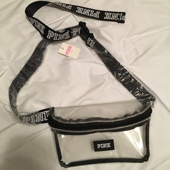 pink clear fanny pack
